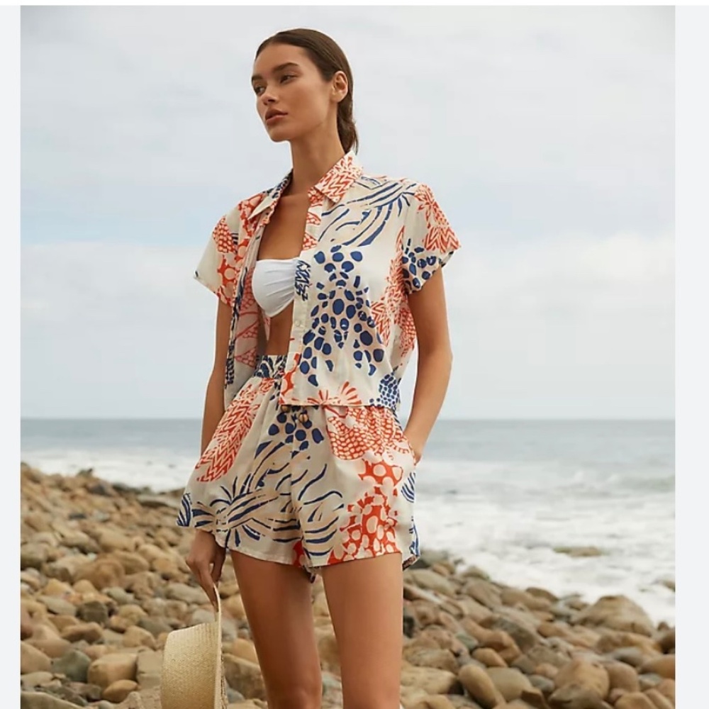 Farm Rio Lobster Print Shirt NWT size M